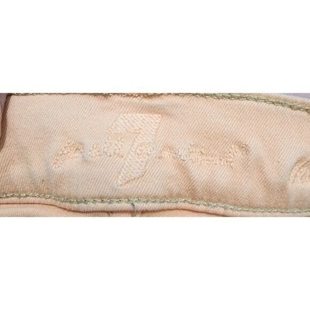7 For All Mankind Peach Skinny Jeans Stretch‎ Denim Pants Women's Size 28